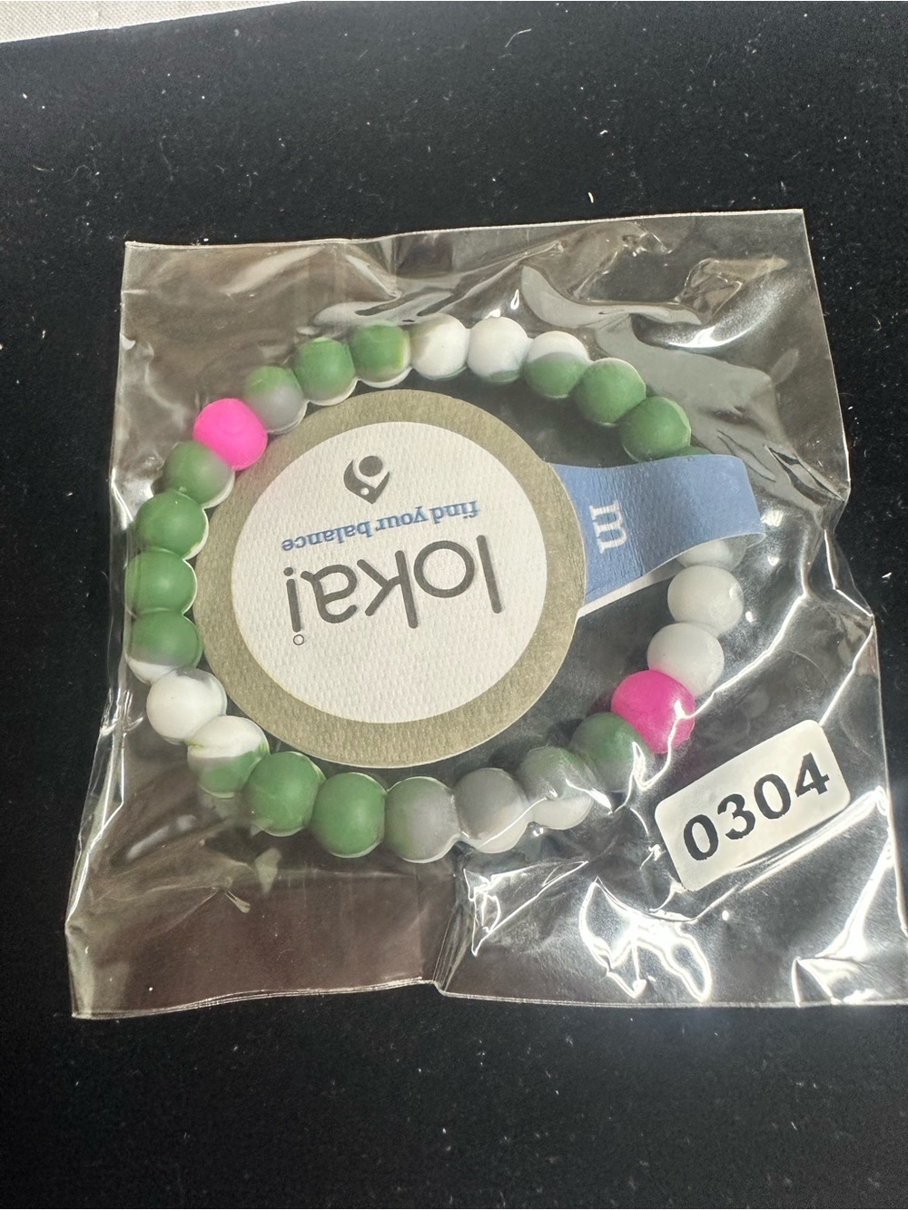 Lokai Kids Beaded Bracelet - Green, White & Pink